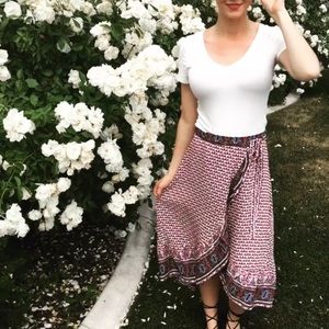 Patterned Wrap Skirt